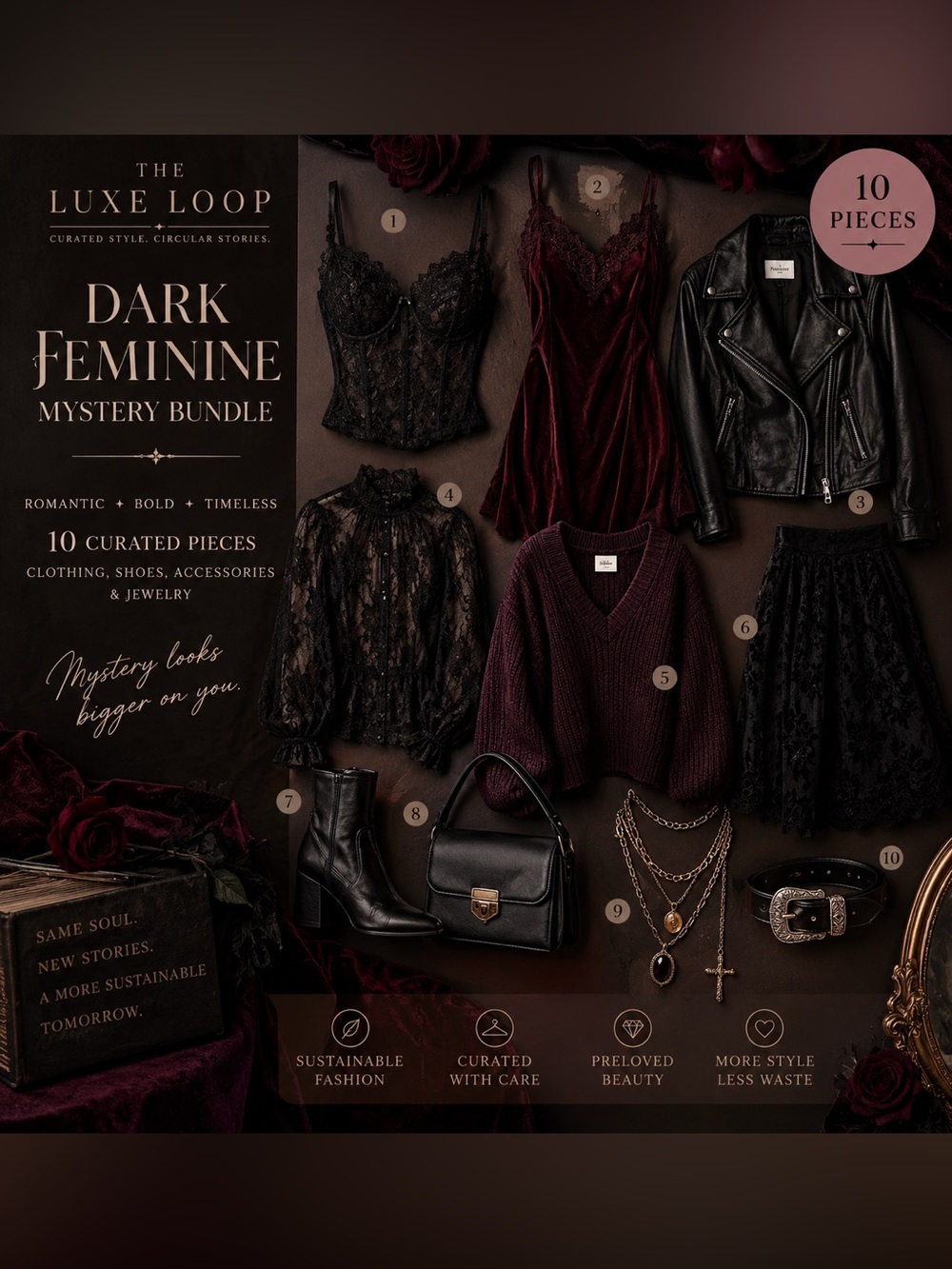 Dark Feminine 10 piece mystery bundle